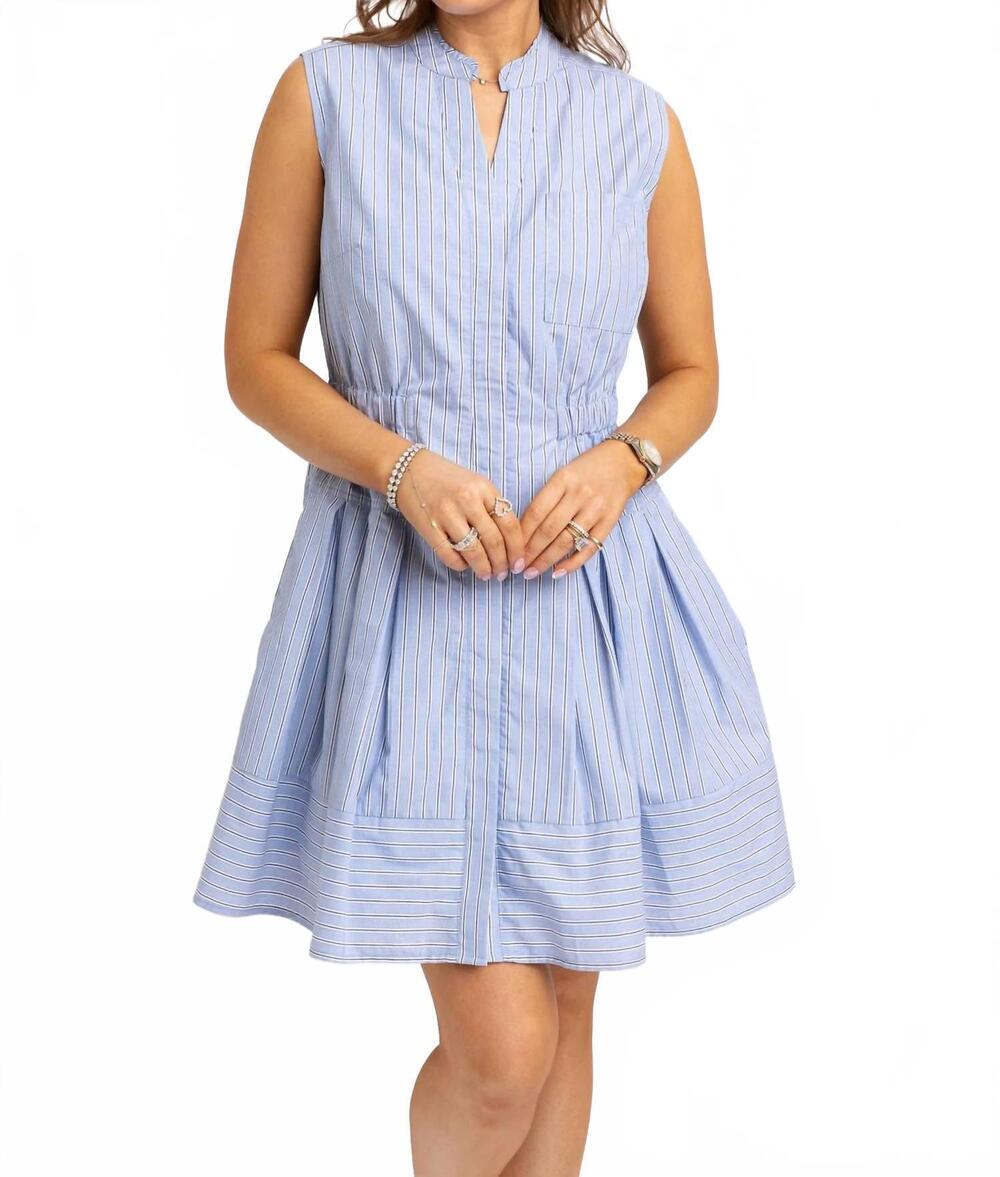 NEW KARLIE sara stripe dress in blue